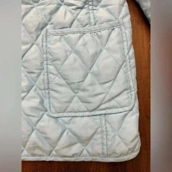 Lilly Pulitzer Quilted Jacket Size 14 Light Blue Printed Lining Preppy Southern - Picture 6 of 12